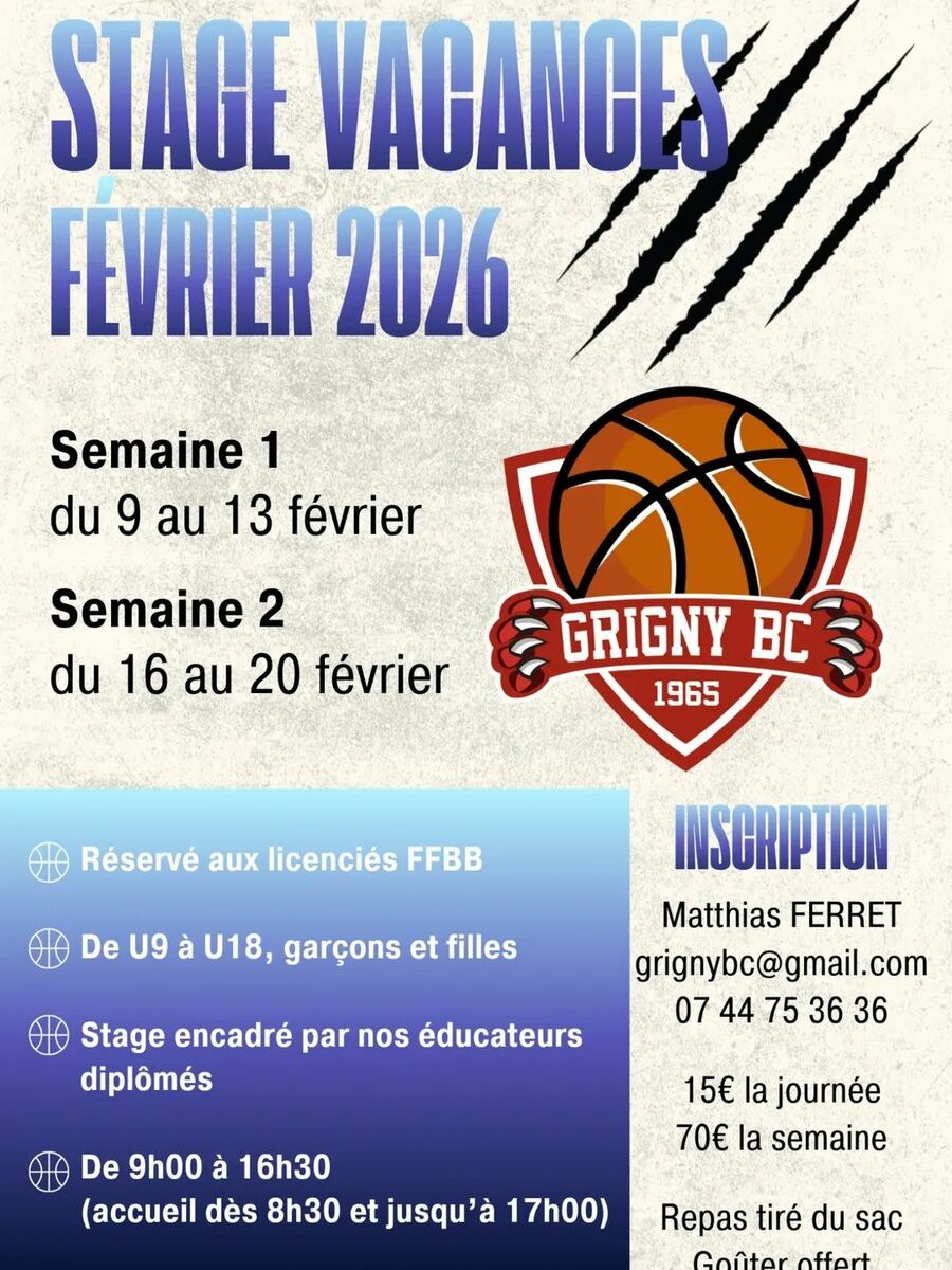 stage vacances février 2026