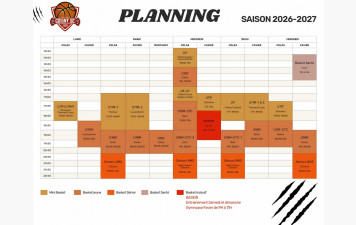 Planning Saison 2026/2027